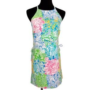 Lilly Pulitzer Pearl Romper Shift Dress Multi Cheek to Cheek Womens 00 Patchwork